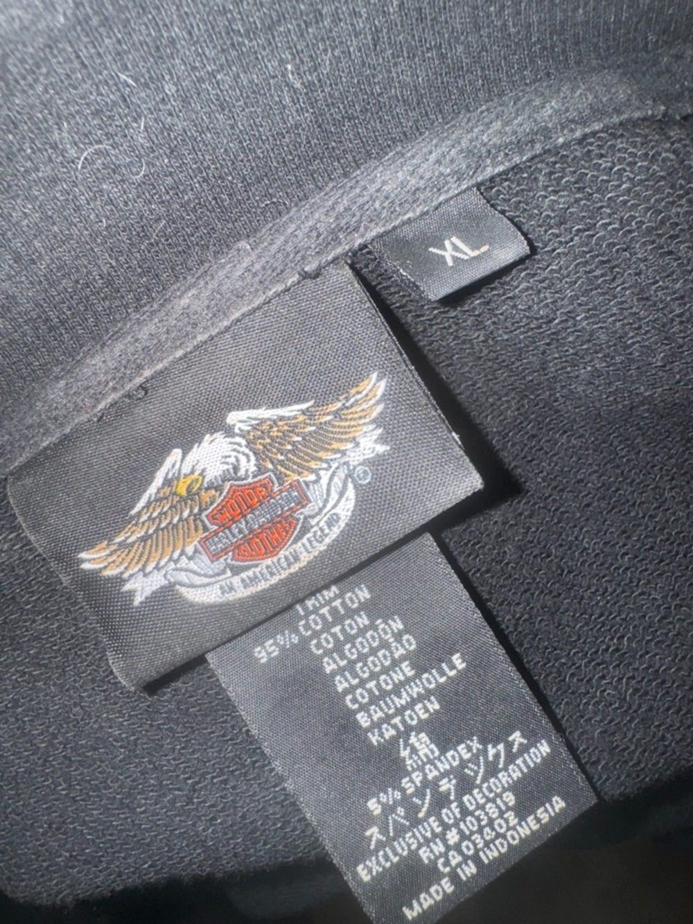 Harley-Davidson Black Zip Front Jacket with Pink and Yellow Graphic - Picture 5 of 5